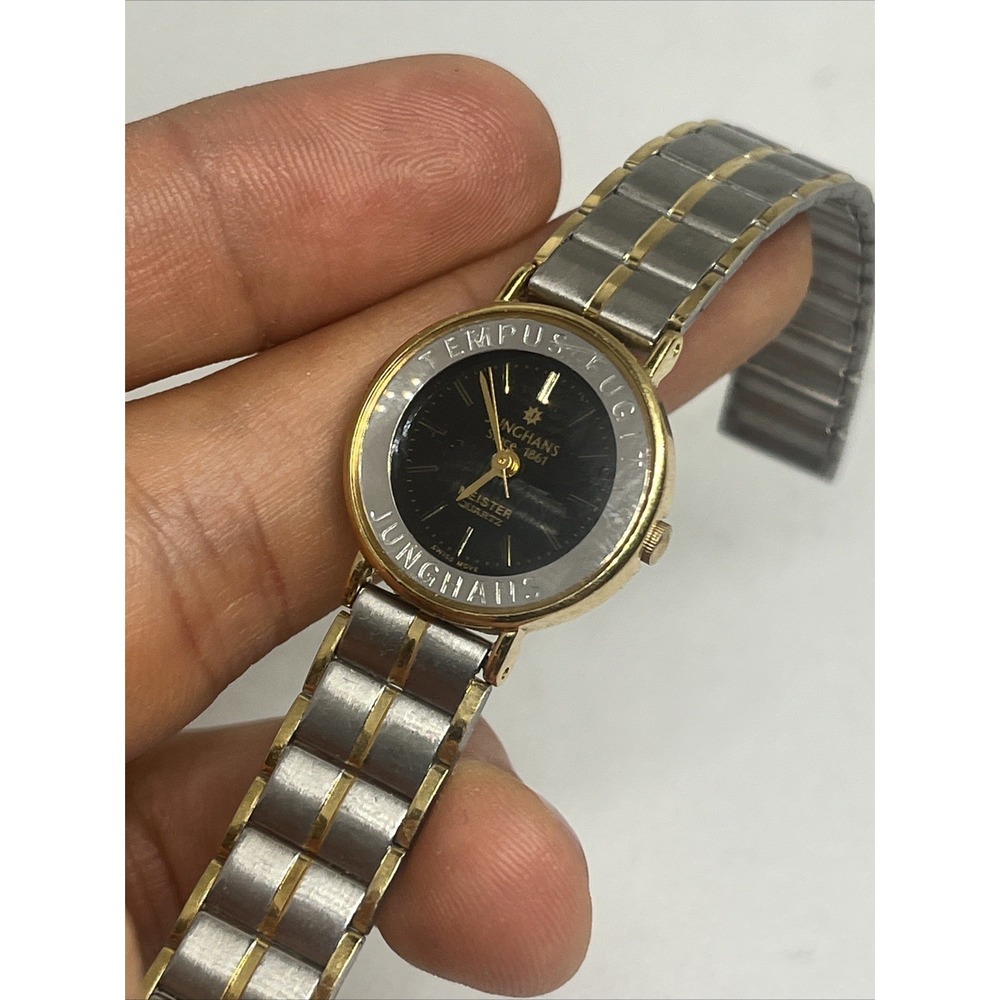 Junghans Women's Meister JE-107L Black Dial Quartz - New Battery - Read!